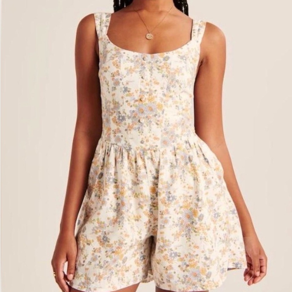 Abercrombie & Fitch Floral Button-Front Romper